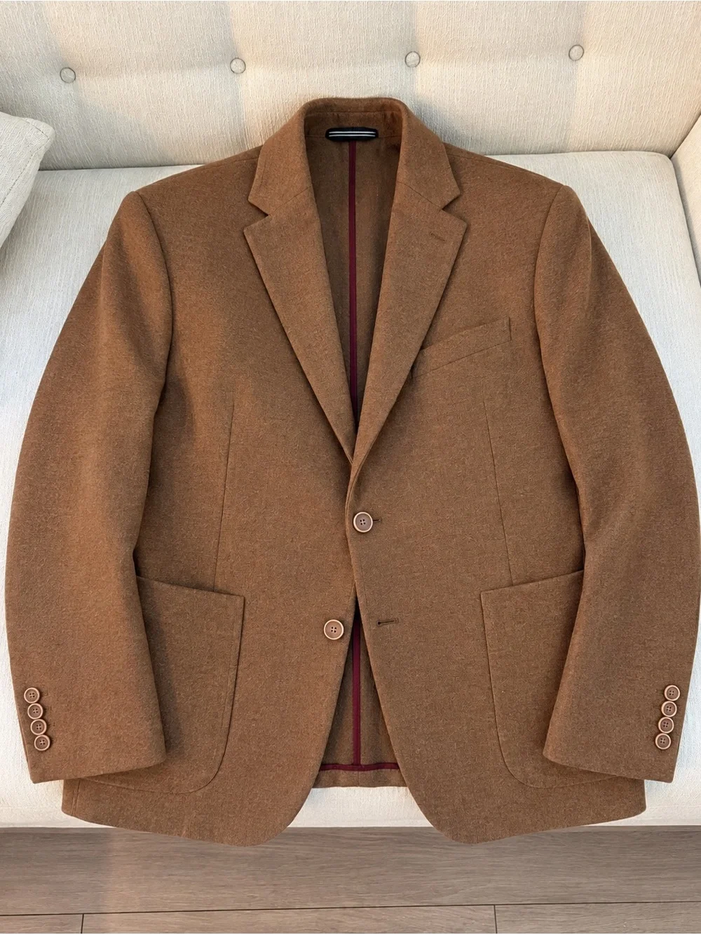 Men's Tailored Brown Wool-Blend Sport Coat